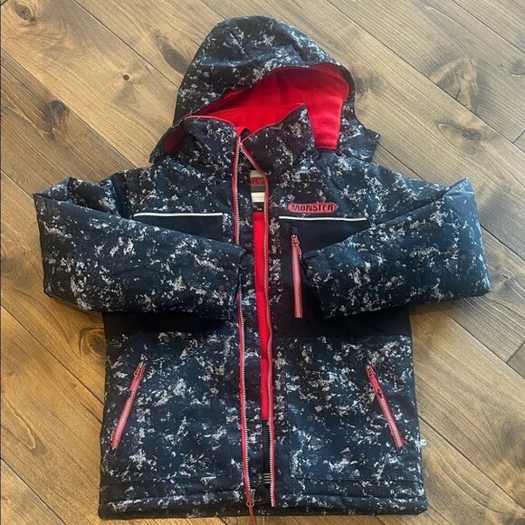 monster Other - Monster Black and Red Hooded Jacket